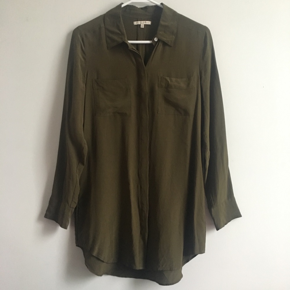 Madewell Broadway & Broome long sleeve silk shirt